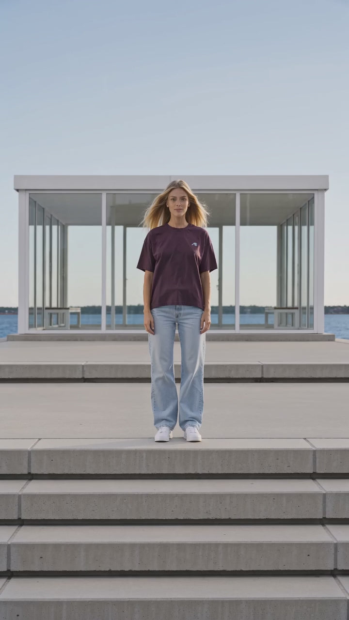 AMSW Stack Logo Tee i Plum / Powder Blue